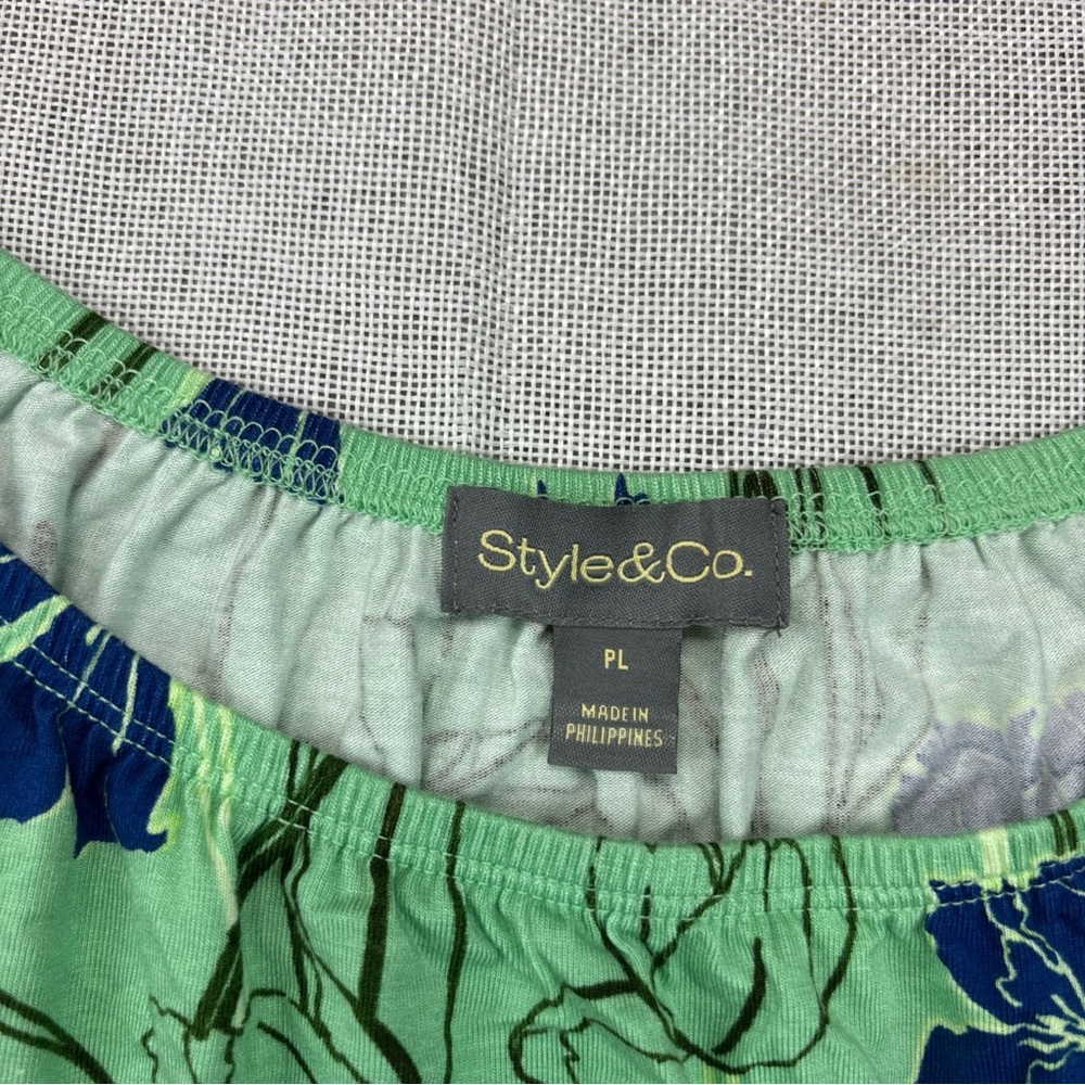 Style & Co Petite Tulip Menagerie on/Off Top Size PL - Picture 3 of 12